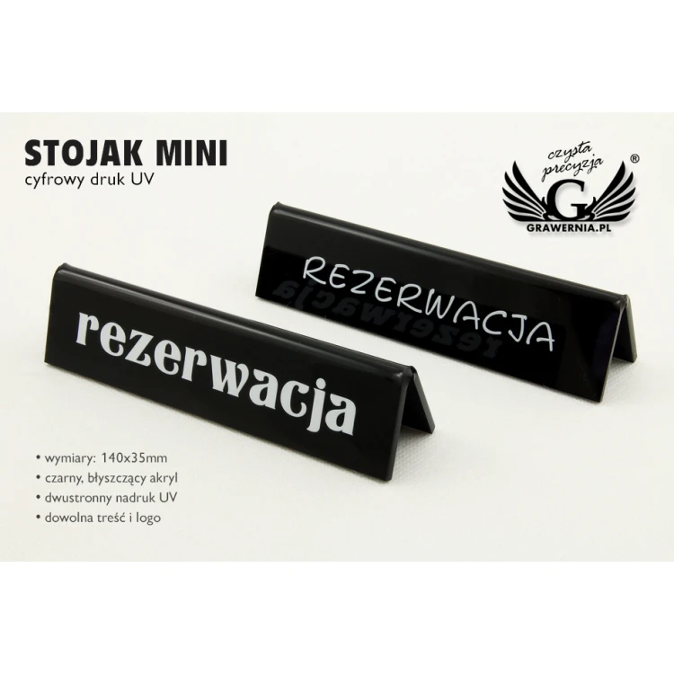 Reservierung - Tischständer - Abm. 140x35mm - schwarzes Acryl - REZ005