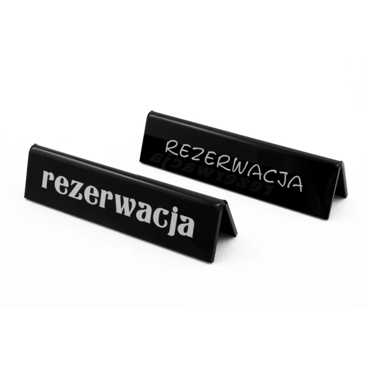 Reservierung - Tischständer - Abm. 140x35mm - schwarzes Acryl - REZ005