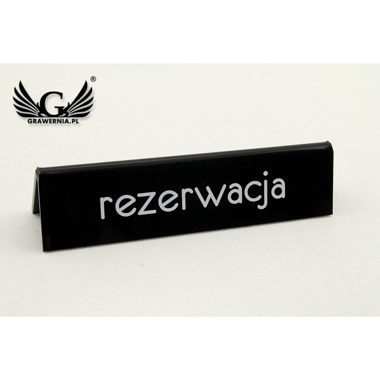 Reservierung - Tischständer - Abm. 140x35mm - schwarzes Acryl - REZ005