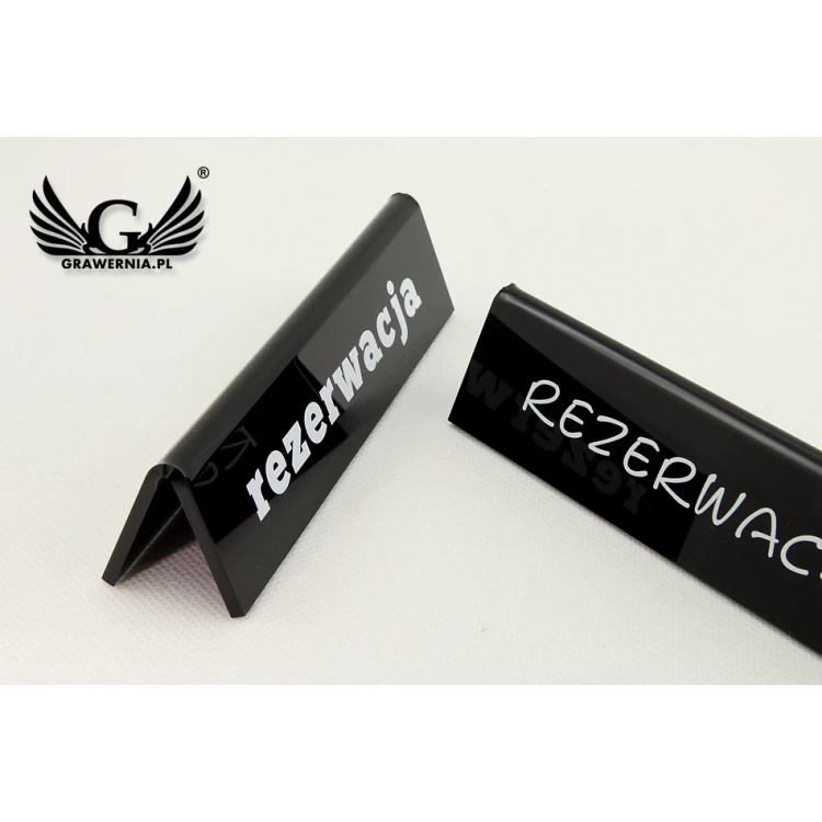 Reservierung - Tischständer - Abm. 140x35mm - schwarzes Acryl - REZ005