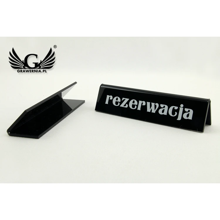 Reservierung - Tischständer - Abm. 140x35mm - schwarzes Acryl - REZ005