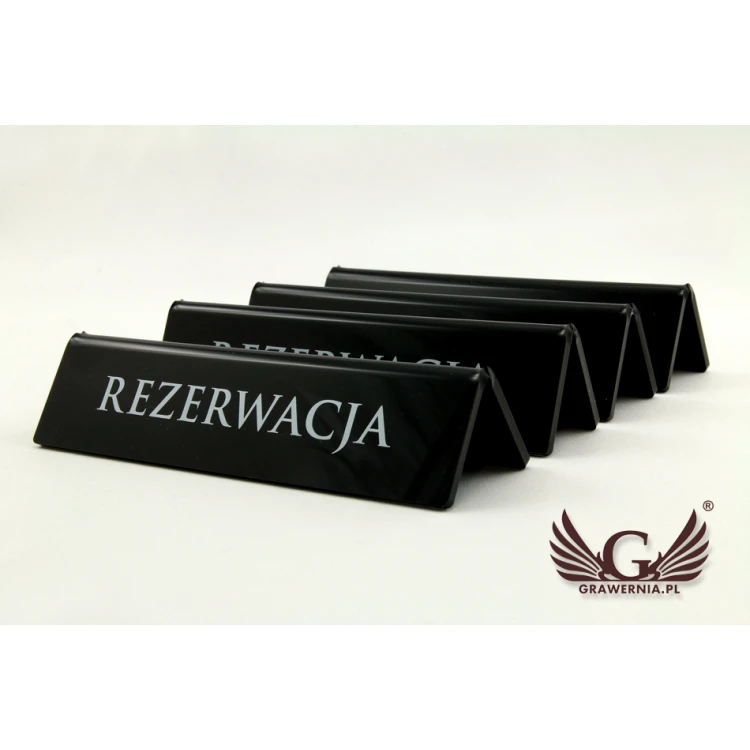Reservierung - Tischständer - Abm. 140x35mm - schwarzes Acryl - REZ005