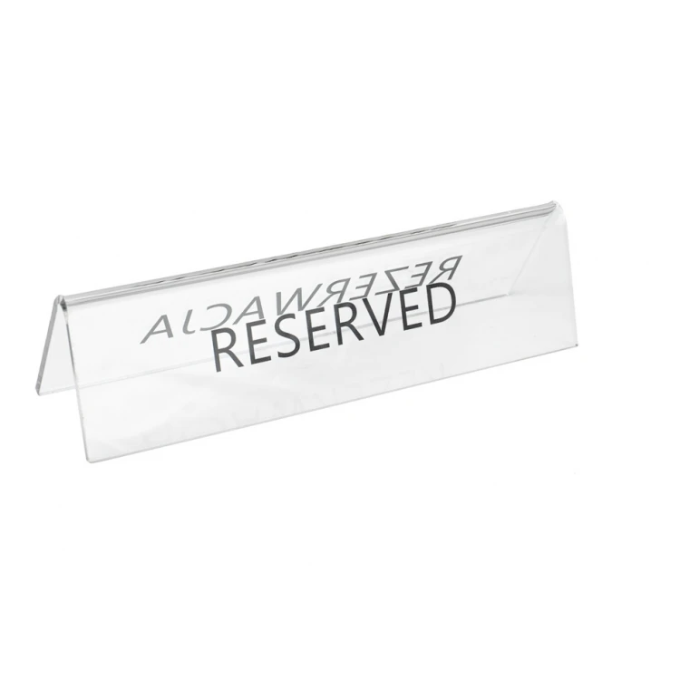 Reservierung - Tischständer - Abm. 195x55mm - farbloses Plexiglas - REZ012