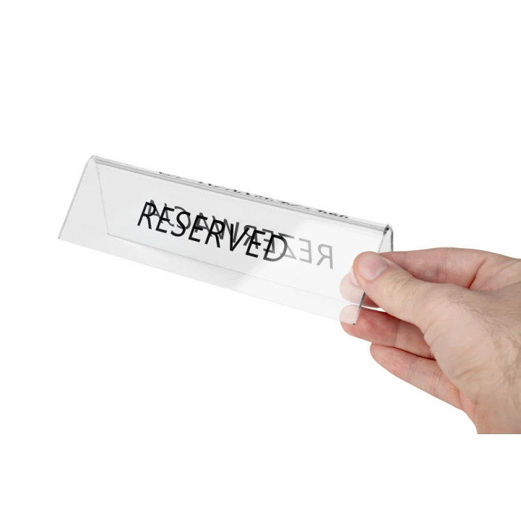 Reservierung - Tischständer - Abm. 195x55mm - farbloses Plexiglas - REZ012