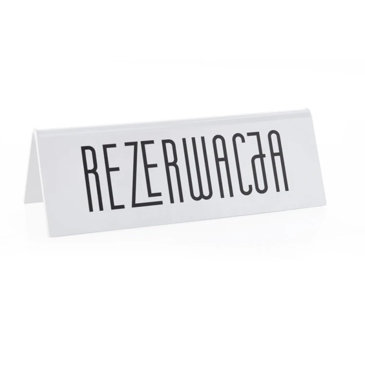 Reservierung - Tischständer - Abm. 170x60mm - mattes weißes Plexiglas - REZ015