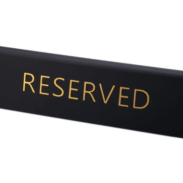 Reservierung - Tischständer - Abm. 150x45mm - matt schwarz goldene Buchstaben - REZ017