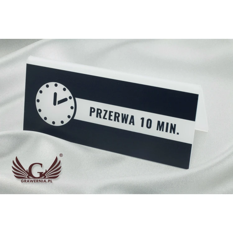 Reservierung - Ständer mit beliebigem Text - Abmessungen 150x65mm - mattierter Acryl - UV-Druck - REZ007