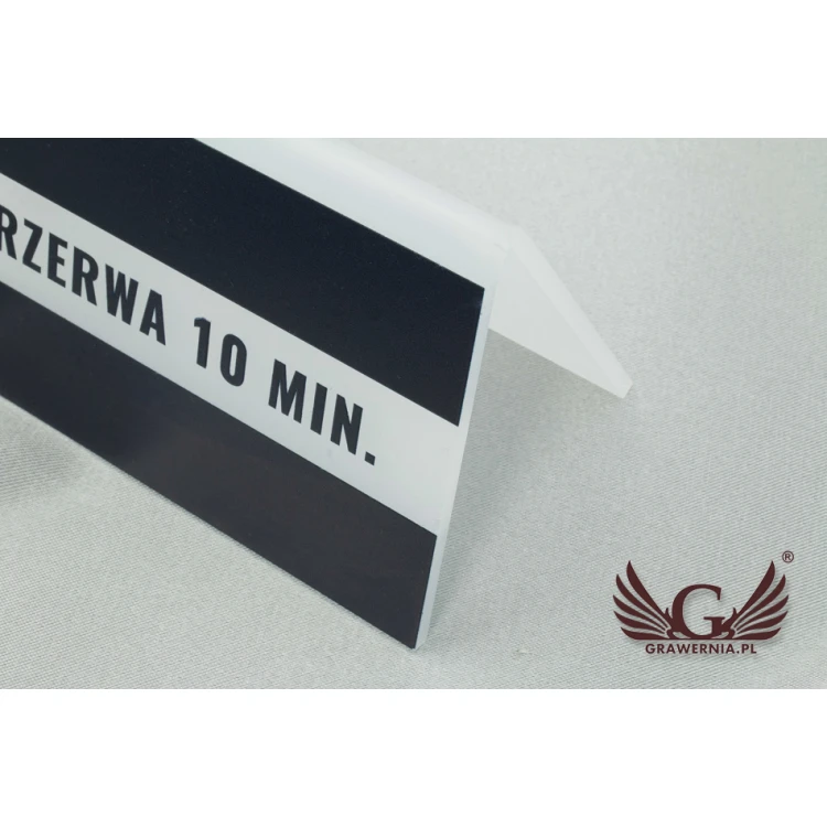 Reservierung - Ständer mit beliebigem Text - Abmessungen 150x65mm - mattierter Acryl - UV-Druck - REZ007