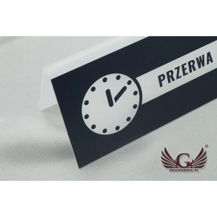 Reservierung - Ständer mit beliebigem Text - Abmessungen 150x65mm - mattierter Acryl - UV-Druck - REZ007