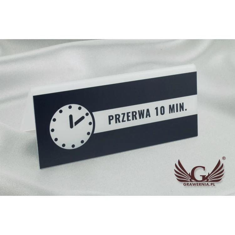 Reservierung - Ständer mit beliebigem Text - Abmessungen 150x65mm - mattierter Acryl - UV-Druck - REZ007