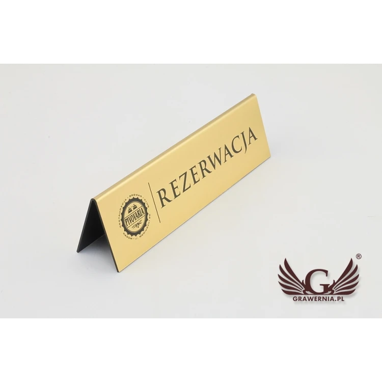 Reservierung - Tischständer 195x55mm GOLD - REZ003