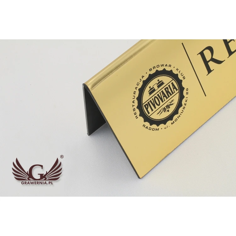 Reservierung - Tischständer 195x55mm GOLD - REZ003