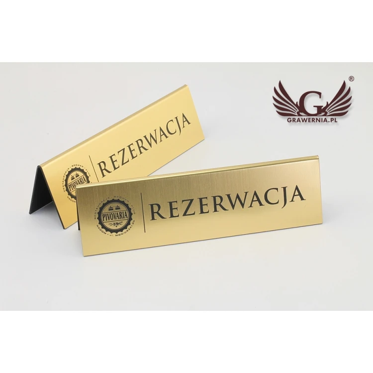 Reservierung - Tischständer 195x55mm GOLD - REZ003