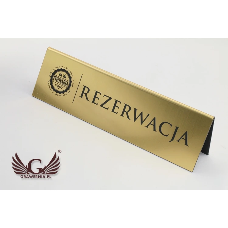 Reservierung - Tischständer 195x55mm GOLD - REZ003