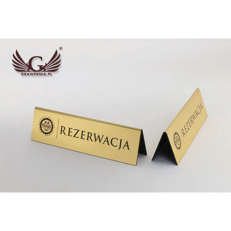 Reservierung - Tischständer 195x55mm GOLD - REZ003