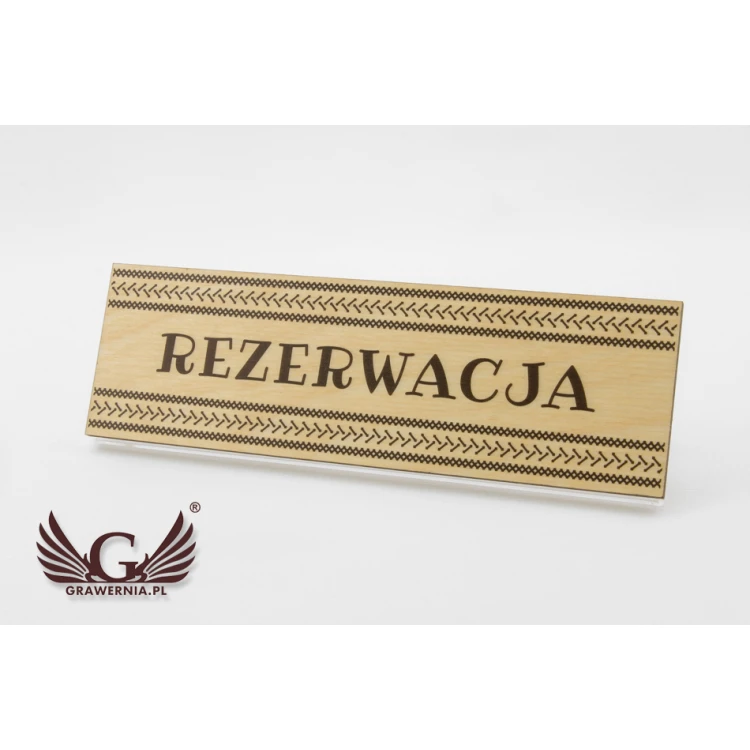 Reservierung - Holzständer für Tische 180x55mm - farbiger UV-Druck - REZ008