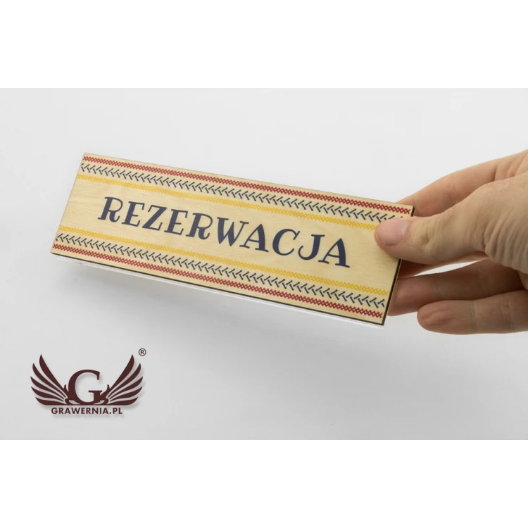 Reservierung - Holzständer für Tische 180x55mm - farbiger UV-Druck - REZ008