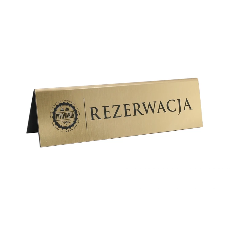 Reservierung - Tischständer 195x55mm GOLD - REZ003