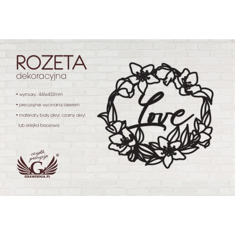 Dekorative Rosette - Liebe - ROZ010