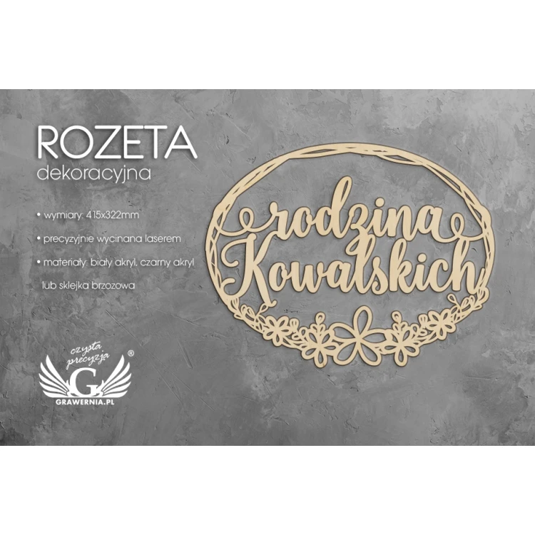 Dekorative Rosette - Familie Kowalski - ROZ012