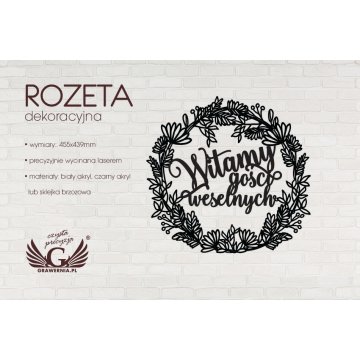 Dekorative Rosette - Willkommen Hochzeitsgäste - ROZ001