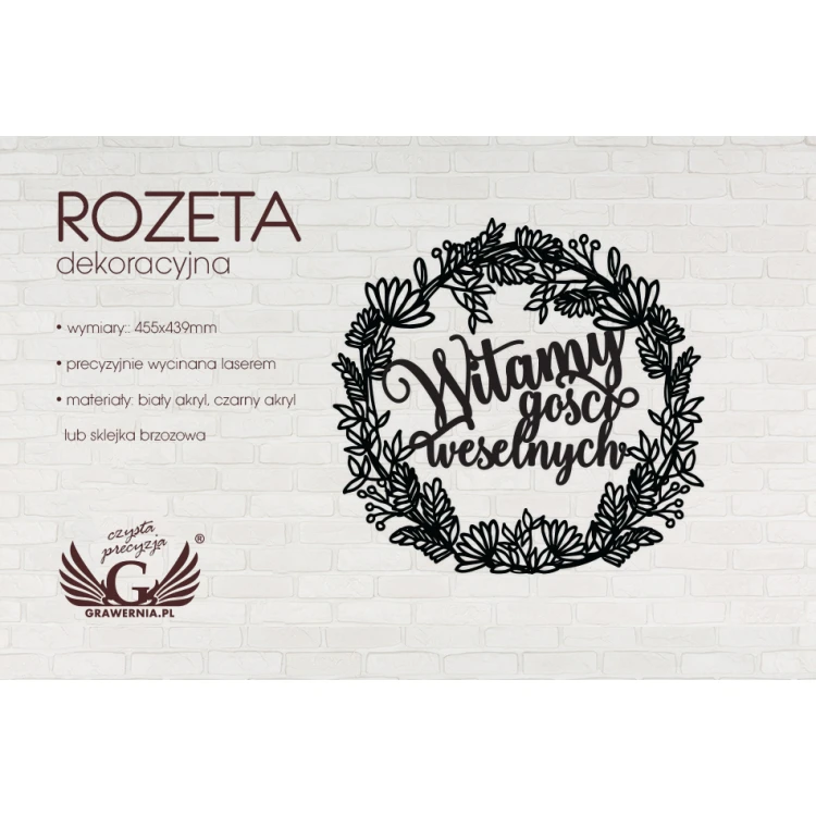 Dekorative Rosette - Willkommen Hochzeitsgäste - ROZ001