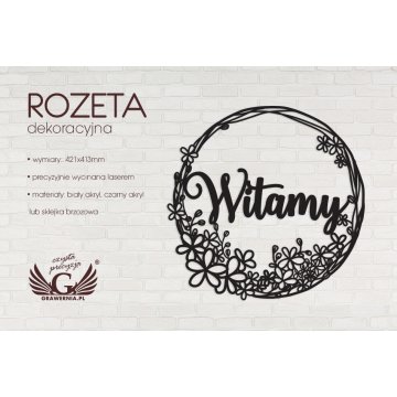Dekorative Rosette - Willkommen - ROZ007