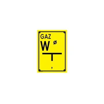 Riechschleife - Standorttafel für Gasleitung - Abm. 140x200mm - PVC - farbiger UV-Druck - BHP108