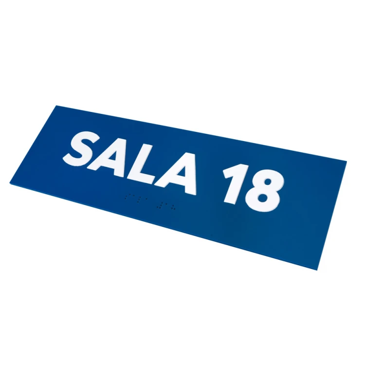 Saal - ADA Schild mit erhabenen Buchstaben und Nummerierung in Braille-Schrift - Größe 310x100mm - TAB279