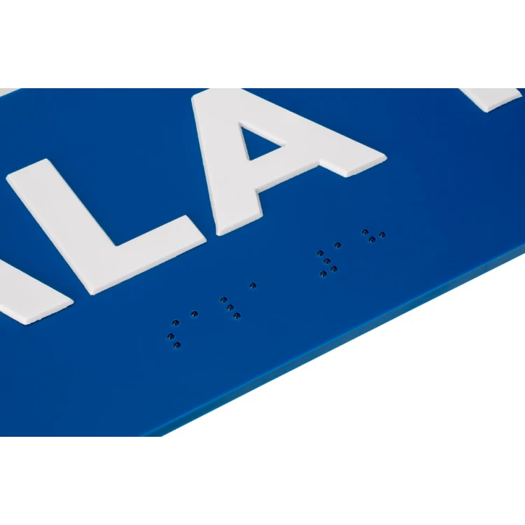 Saal - ADA Schild mit erhabenen Buchstaben und Nummerierung in Braille-Schrift - Größe 310x100mm - TAB279