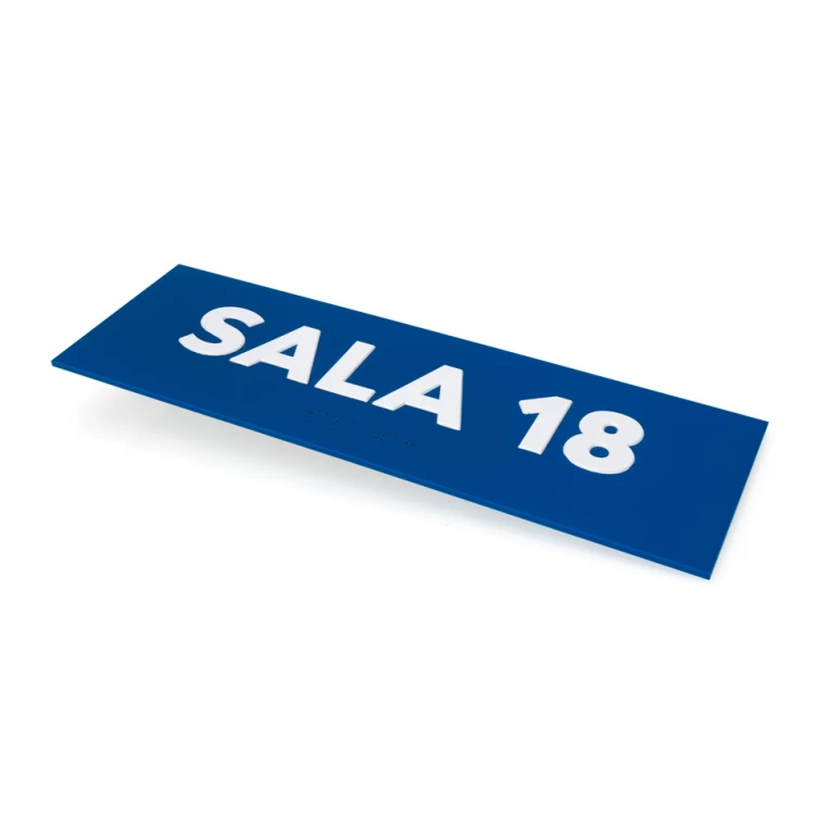 Saal - ADA Schild mit erhabenen Buchstaben und Nummerierung in Braille-Schrift - Größe 310x100mm - TAB279