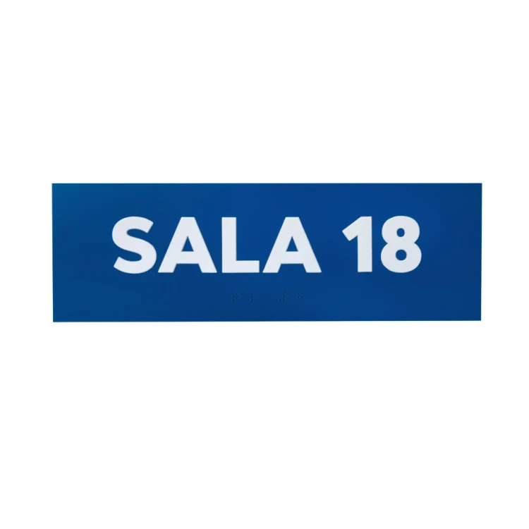 Saal - ADA Schild mit erhabenen Buchstaben und Nummerierung in Braille-Schrift - Größe 310x100mm - TAB279