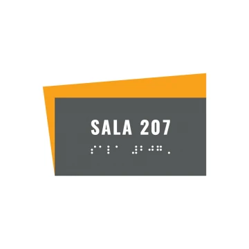 Sala - Schild mit Nummerierung und Braille-Schrift - Größe 134x84mm - Hartes PVC - HORIZON -TAB307