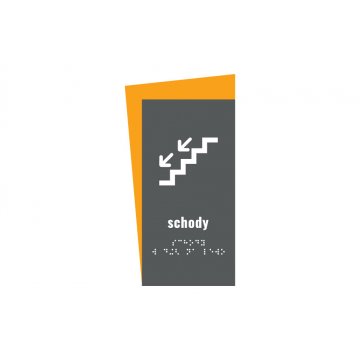 Treppe - Schild mit Braille-Schrift - Größe 130x250mm - Hart-PVC - HORIZON - TAB308