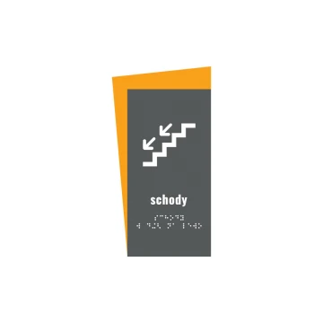 Treppe - Schild mit Braille-Schrift - Größe 130x250mm - Hart-PVC - HORIZON - TAB308