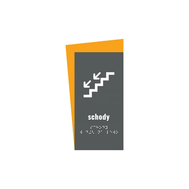 Treppe - Schild mit Braille-Schrift - Größe 130x250mm - Hart-PVC - HORIZON - TAB308