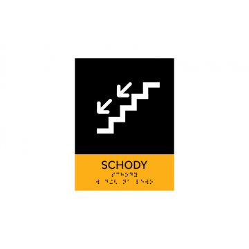 Treppe - Schild mit Braille-Schrift - Größe 150x200mm - Hart-PVC - SUN - TAB314