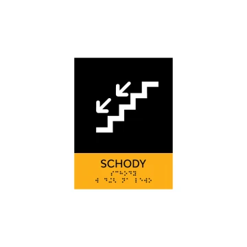 Treppe - Schild mit Braille-Schrift - Größe 150x200mm - Hart-PVC - SUN - TAB314