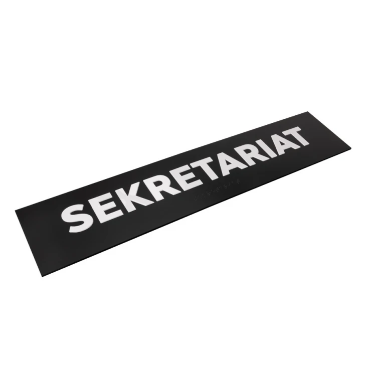 Sekretariat - ADA Schild mit erhabenen Buchstaben in Brailleschrift - Größe 475x100mm - TAB281