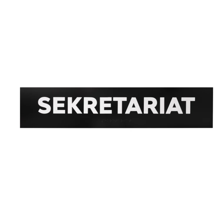 Sekretariat - ADA Schild mit erhabenen Buchstaben in Brailleschrift - Größe 475x100mm - TAB281