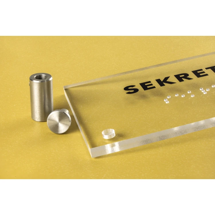 Sekretariat - Plexiglasschild mit Braille-Schrift auf Abstandshaltern - Maße 160x75mm - TAB268