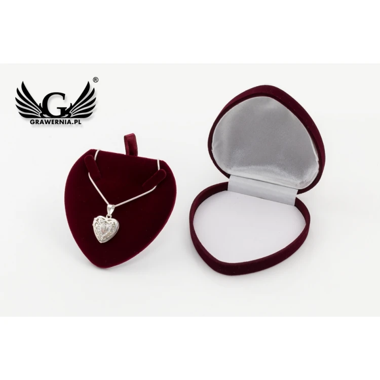 Öffnendes Herz mit Zirkonia und Kette - Geheimfach, Dose mit Gravur - Silber - SRB030