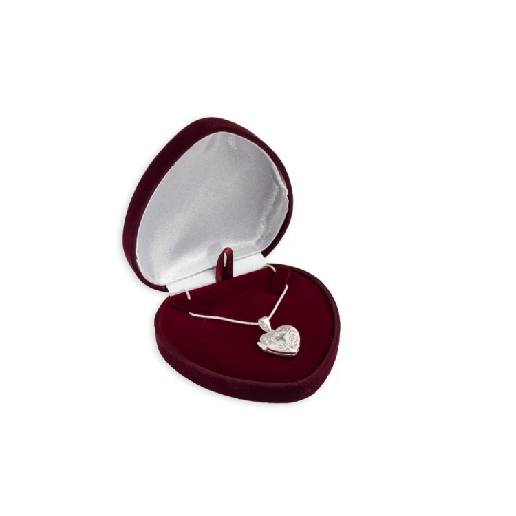 Öffnendes Herz mit Zirkonia und Kette - Geheimfach, Dose mit Gravur - Silber - SRB030