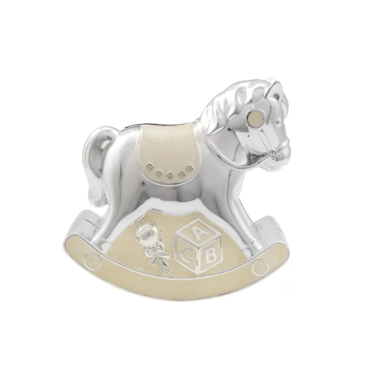 Sparschwein beige Pony aus Perlmutt - Andenken an die Heilige Taufe - SKR005