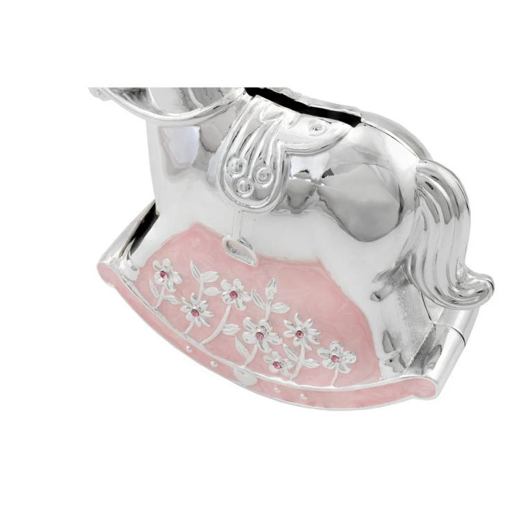 Sparschwein rosa Perlmutt-Pony - Andenken an die Heilige Taufe - SKR007