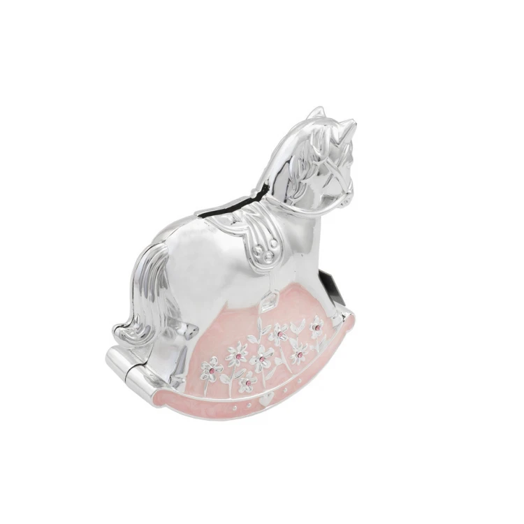 Sparschwein rosa Perlmutt-Pony - Andenken an die Heilige Taufe - SKR007