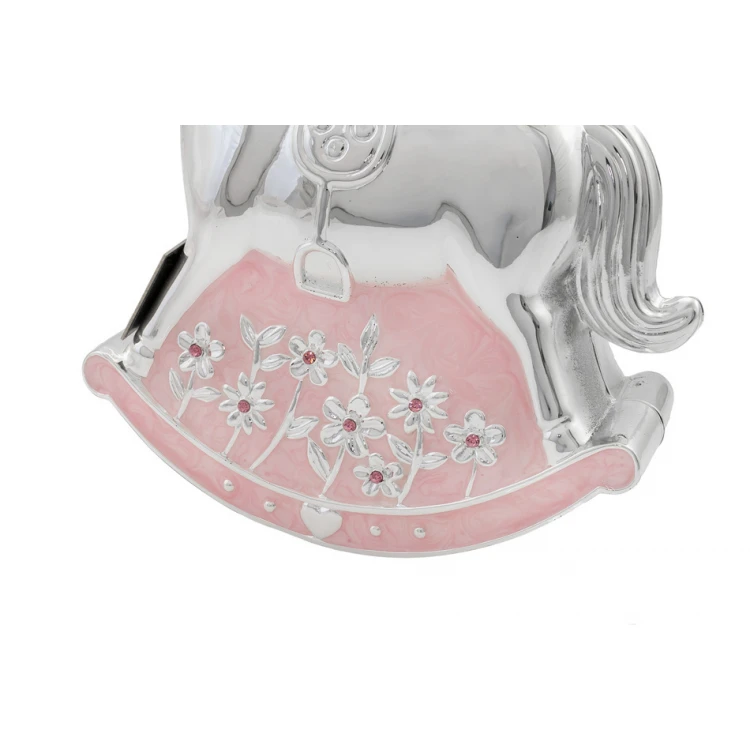Sparschwein rosa Perlmutt-Pony - Andenken an die Heilige Taufe - SKR007