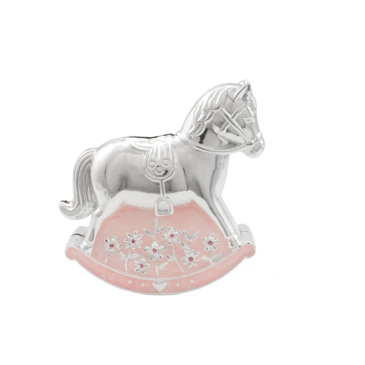 Sparschwein rosa Perlmutt-Pony - Andenken an die Heilige Taufe - SKR007