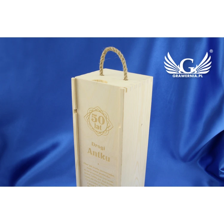 Alkoholkiste mit Logo, Text oder Wappen