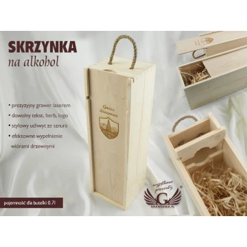 Alkoholkiste mit Logo, Text oder Wappen